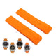Fits/For Tissot - T047420 T-Touch ll - 21mm Orange Rubber Replacement Watch Band Strap