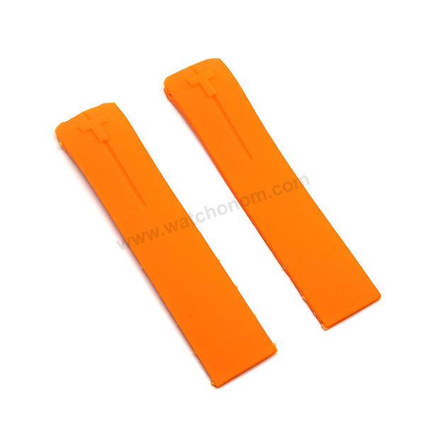 Fits/For Tissot - T013420 T-Touch Expert - 21mm Orange Rubber Replacement Watch Band Strap