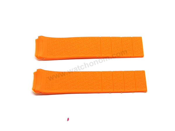 Fits/For Tissot - T013420 T-Touch Expert - 21mm Orange Rubber Replacement Watch Band Strap