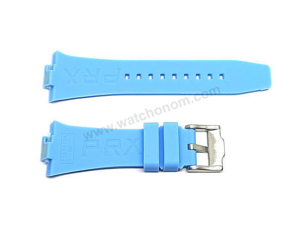 Fits/For Tissot PRX T137.407.11.351.00 - 12mm Light/Baby Blue Rubber T605046447 Replacement Watch Strap Band