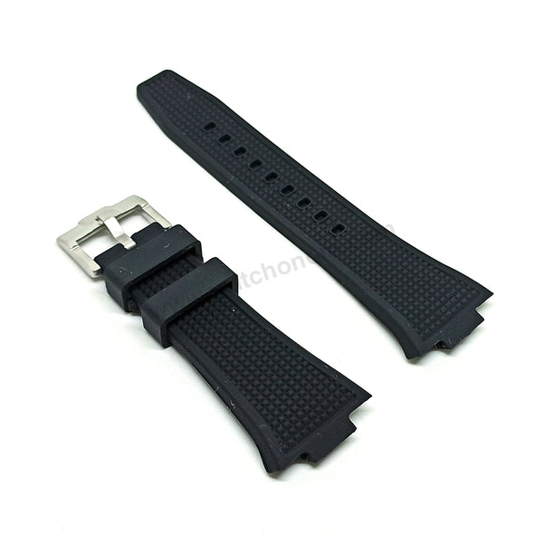Fits/For Tissot PRX T137407 Powermatic 80 - 12mm Black Rubber T603048462 Replacement Watch Band Strap