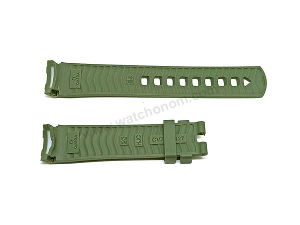 Fits/For Omega Seamaster Diver 300M 210.32.42.20.10.001 - 20mm Green Rubber Watch Band Strap