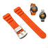 Fits/For Seiko Prospex Sea 4R36-11L0 - SRPH35K1 - 22mm Replacement Orange Rubber Watch Band Strap Belt