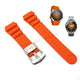 Fits/For Seiko Prospex Sea 4R36-11L0 - SRPH35K1 - 22mm Replacement Orange Rubber Watch Band Strap Belt