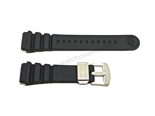 Fits/For Seiko Prospex Sea 4R36-04D0 - SRP653 , SRP655 - 22mm Replacement Black Rubber Watch Band Strap Belt