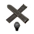 Fits/For Omega Seamaster Planet Ocean 600M 215.33.44.21.01.001 - 22mm White Stitched Black Leather on Rubber Curved end Replacement Watch Band Strap