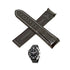Fits/For Omega Seamaster Planet Ocean 600M 215.33.46.51.01.001 - 22mm White Stitched Black Leather on Rubber Curved end Replacement Watch Band Strap