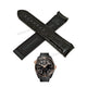 Fits/For Omega Seamaster Planet Ocean 600M 215.63.46.22.01.001 - 22mm Black Leather on Rubber Watch Band Strap