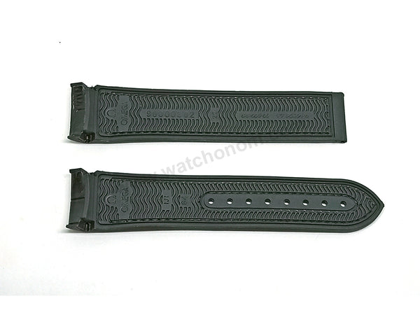 Fits/For Omega Seamaster Planet Ocean 600M 215.63.46.51.01.001 - 22mm Black Leather on Rubber Watch Band Strap