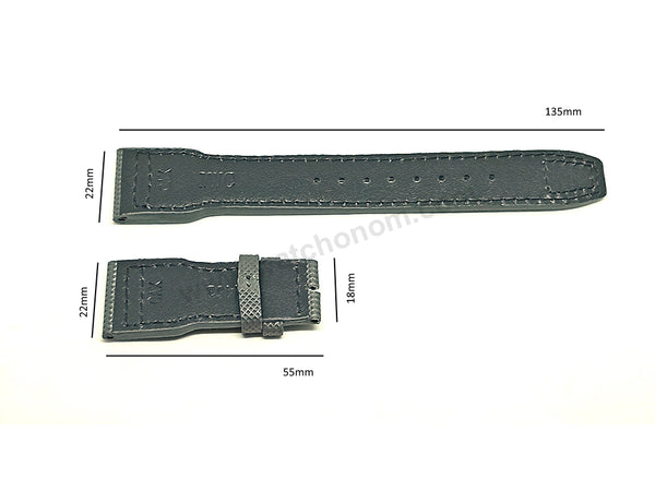 Fits/for IWC Pilot SpitFire- 22mm Gray Leather OAX Replacement 34453 Watch Band Strap Belt