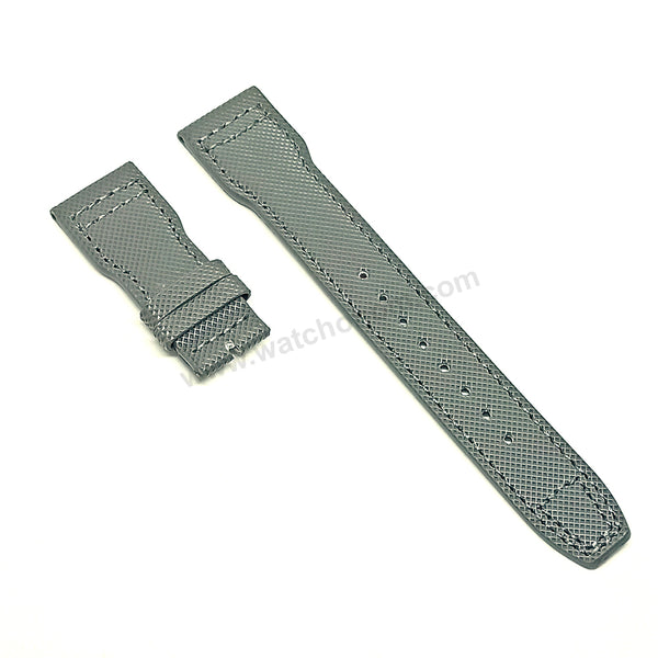 Fits/for IWC Pilot SpitFire- 22mm Gray Leather OAX Replacement 34453 Watch Band Strap Belt