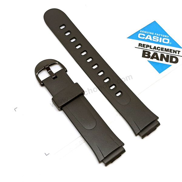 Genuine Casio AW-E10 , AW-E10G - Authentic Replacement Black Rubber Watch Band Strap