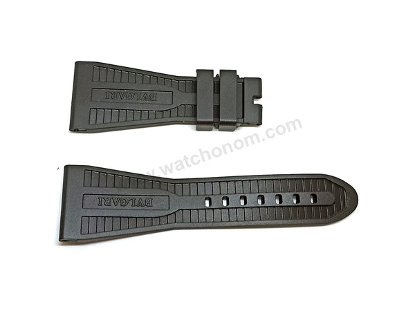 Fits/For Bulgari Octo l’Originale - 30mm Black FKM Rubber Replacement Watch Band Strap Belt