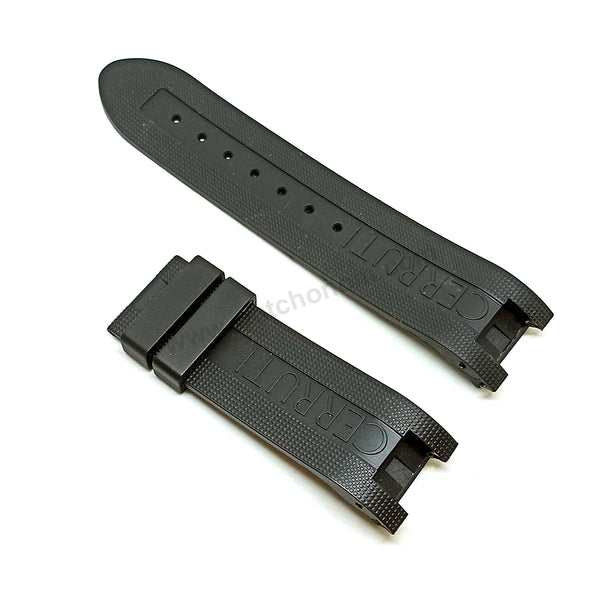 Fits/For Cerruti 1881 Hitman CT100 - 25mm Black Rubber Replacement Watch Strap Band