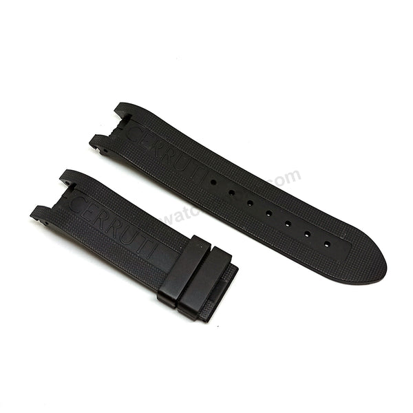 Fits/For Cerruti 1881 Hitman CT100 - 25mm Black Rubber Replacement Watch Strap Band