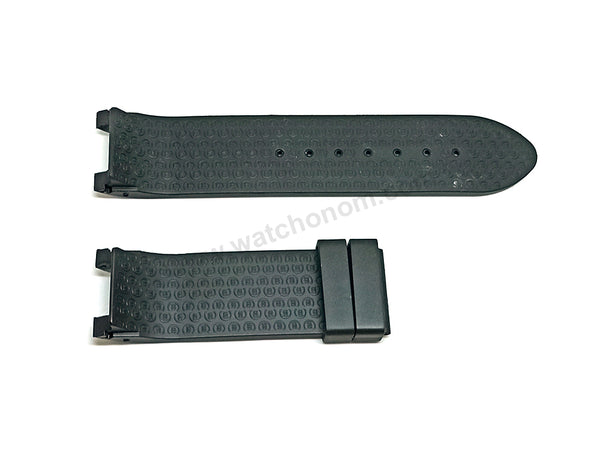 Fits/For Cerruti 1881 Hitman CT100 - 25mm Black Rubber Replacement Watch Strap Band