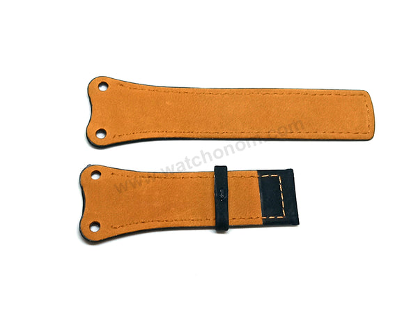 Fits/For Tag Heuer West Mclaren 2014 - Black Suede/Nubuck Leather Replacement Watch Band Strap