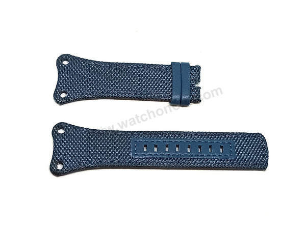 Fits/For Tag Heuer West Mclaren F1 - Navy Blue Fabric on Leather Replacement Watch Band Strap