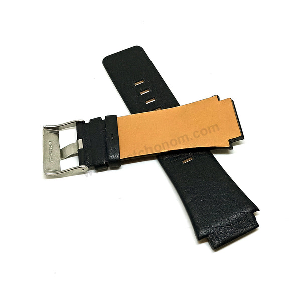 Fits/For Diesel DZ1131 Cliffhanger Big - Black Genuine Leather Replacement Watch Strap Band Belt