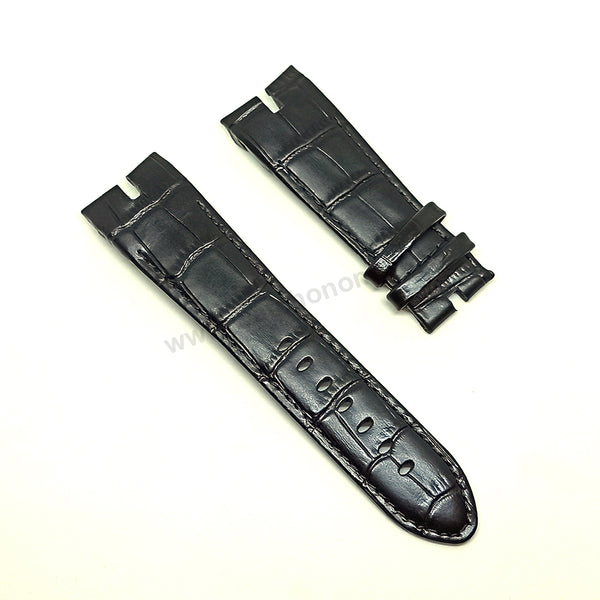 Fits/For Roger Dubuis Excalibur - 26mm Black Leather Replacement Watch Band Strap Belt