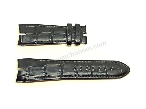 Fits/For Roger Dubuis Excalibur - 26mm Black Leather Replacement Watch Band Strap Belt