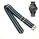 Fits/For Omega Seamaster Diver 300 M 210.92.44.20.01.002 - Black Gray Replacement Fabric Nylon Nato Watch Band Strap Bangle