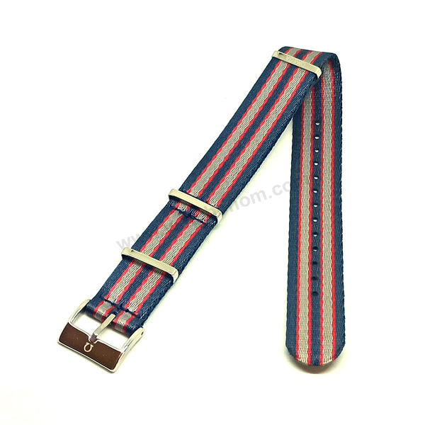 Fits/For Omega Seamaster Diver 300M 212.32.41.20.04.001 - Commander's Navy Blue Replacement Fabric Nylon Nato Watch Band Strap Bangle