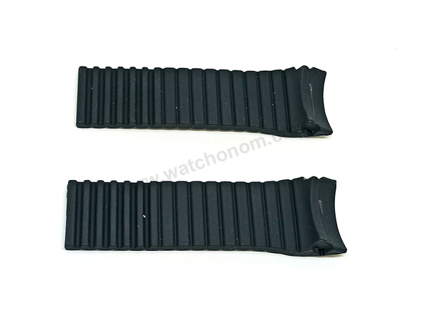 Fits/For Porsche Design - 25mm Black Rubber Replacement Watch Band Strap