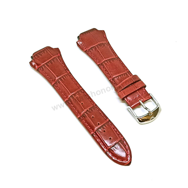 Fits/For Faconnable Cocoon 18mm Burgundy Genuine Leather Replacement Watch Band Strap