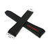 Fits/For Omega Speedmaster Racing- 21mm Black Rubber with Red Text Replacement Curved End Watch Band Strap