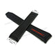 Fits/For Omega Speedmaster Racing- 21mm Black Rubber with Red Text Replacement Watch Band Strap