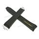Fits/For Omega Speedmaster Racing- 21mm Black Rubber with Yellow Text Replacement Watch Band Strap