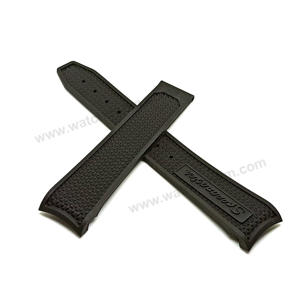 Fits/For Omega Speedmaster Racing- 21mm Full Black Rubber Replacement Watch Band Strap