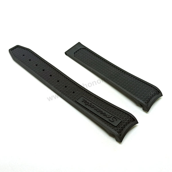 Fits/For Omega Speedmaster Racing- 21mm Full Black Rubber Replacement Watch Band Strap
