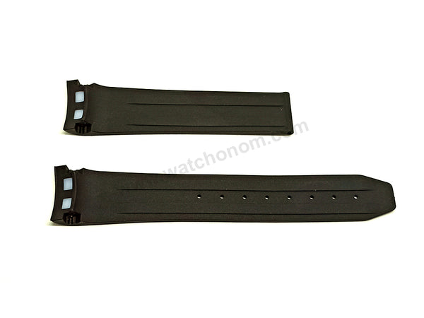 Fits/For Omega Speedmaster Racing- 21mm Full Black Rubber Replacement Watch Band Strap