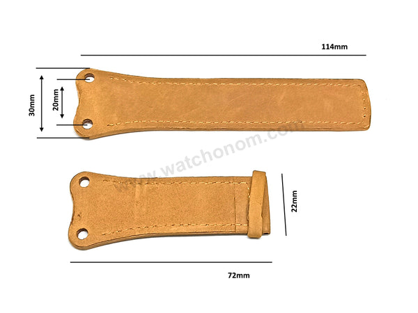 Fits/For Tag Heuer West Mclaren Mercedes - 30mm Light Brown Suede Leather Replacement Watch Band Strap