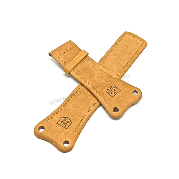 Fits/For Tag Heuer West Mclaren Mercedes - 30mm Light Brown Suede Leather Replacement Watch Band Strap