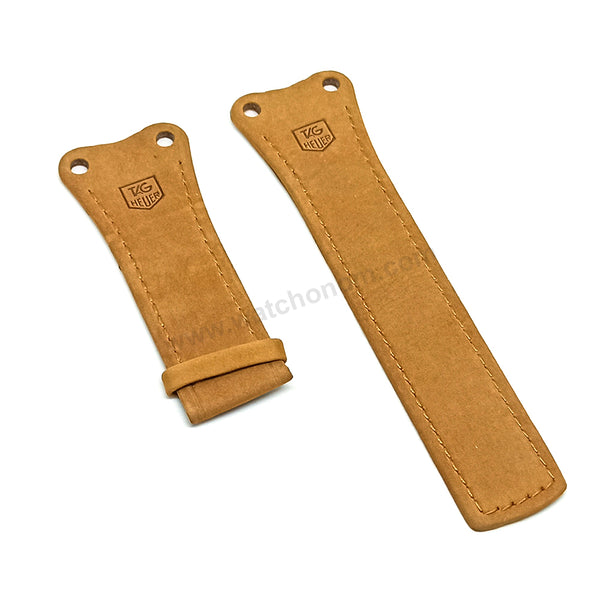 Fits/For Tag Heuer West Mclaren Mercedes - 30mm Light Brown Suede Leather Replacement Watch Band Strap