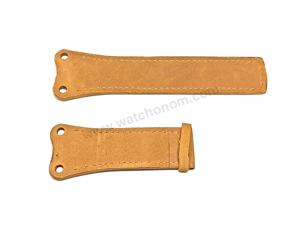 Fits/For Tag Heuer West Mclaren Mercedes - 30mm Light Brown Suede Leather Replacement Watch Band Strap