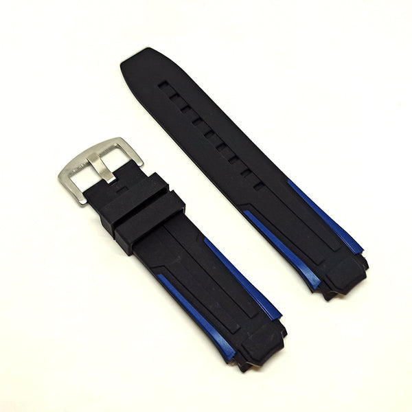 Fits/For Tissot T-Race Cycling T1114173744106 - 19mm Black Silicone Replacement Watch Band Strap