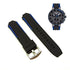 Fits/For Tissot T-Race Cycling T1114173744106 - T111.417.37.441.06 - 19mm Blue Double Line on Black Silicone Replacement Watch Band Strap