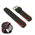Fits/For Tissot T-Race Cycling - T111.417.37.441.01 - T1114173744101 La Vuelta - 19mm Red Double Line on Black Silicone Replacement Watch Band Strap