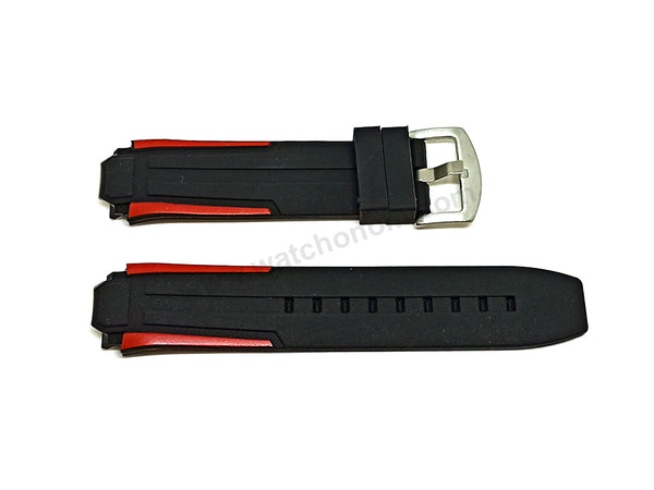 Fits/For Tissot T-Race Cycling T111417 La Vuelta - 19mm Black Silicone Replacement Watch Band Strap