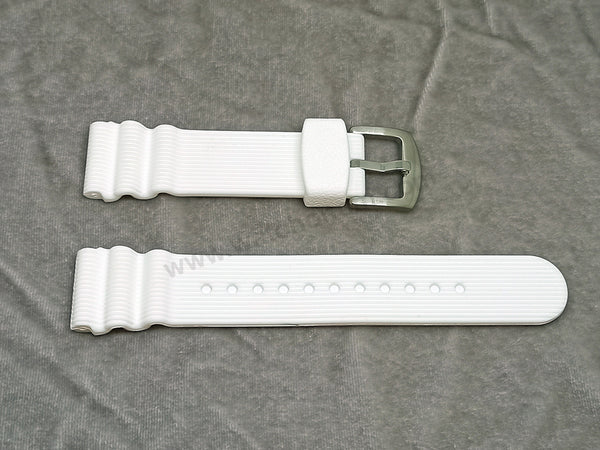 Fits/For Seiko Prospex V157-0DE0 - SNE545 Street Series - 22mm White Silicone Replacement Watch Band Strap Belt