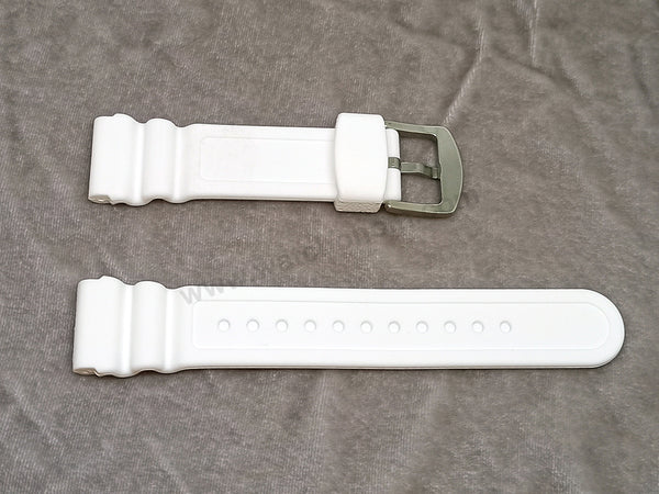 Fits/For Seiko Prospex V157-0DE0 - SNE545 Street Series - 22mm White Silicone Replacement Watch Band Strap Belt
