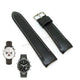 Fits/for Aviator AVW5839 , AVW1900 - 22mm Black Leather with White Stitch Replacement Watch Band Strap