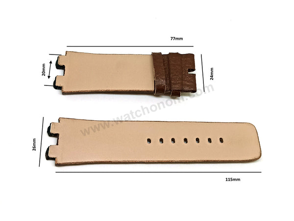 Fits/For Diesel DZ4117 - Brown Leather Handmade Replacement Watch Strap Band Belt