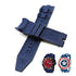 Fits/For Invicta Marvel 25699 , 25703 - Spider-Man , Captain America- Blue/Navy Rubber Replacement Watch Strap Band Belt