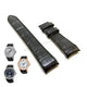 Fits/For Seiko Premier 6A32-00X0 - SNQ143P1 , SNQ153P1 , SNQ152J1 - 21mm Black Genuine Leather Curved end Replacement Watch Band Strap