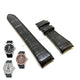 Fits/For Seiko Premier 7D56-0AB0 - SNP093P2 , SNP114P2 , SNP115P1  - 21mm Black Genuine Leather Curved end Replacement Watch Band Strap